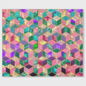 Fun Multi-Mixed Diamond-Shaped Hexagon Geschenkpapier (Flach)