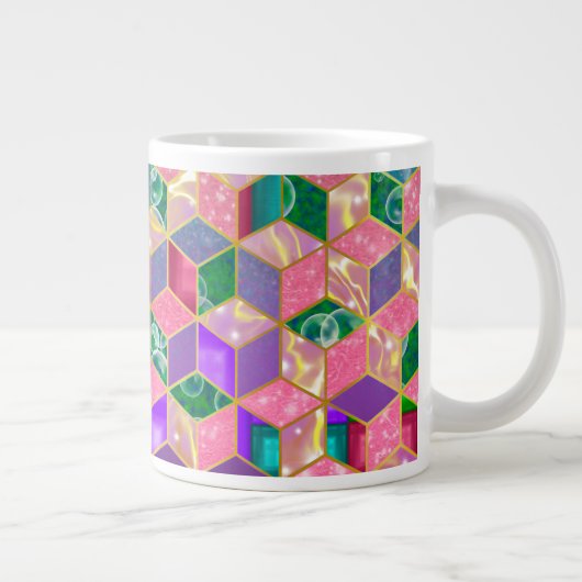 Fun Multi-Mixed Diamond-Shaped Hexagon Jumbo-Tasse (Rechts)