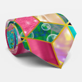 Fun Multi-Mixed Diamond-Shaped Hexagon Krawatte (Gerollt)