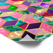 Fun Multi-Mixed Diamond-Shaped Hexagon Poster (Ecke)