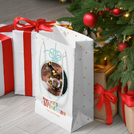 Fun Multicolor Bold Letters Ornament Foto Kleine Geschenktüte