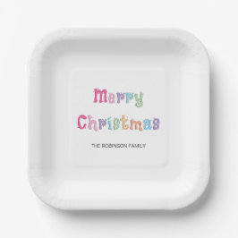 Fun Multicolor Frohe Weihnachtsbuch-Teller Pappteller