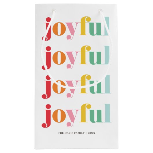 Fun Multicolor "Joyful" Personalisierter Urlaub Kleine Geschenktüte (Rückseite)