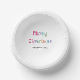 Fun Multicolor Merry Christmas Paper Bowls Pappteller