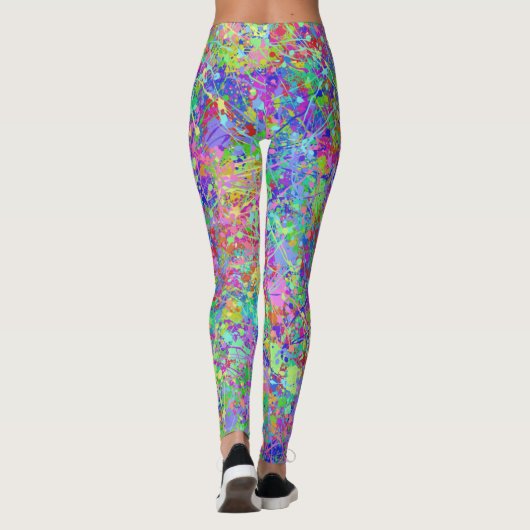 Fun Multicolor Paint Spritzers Leggings (Rückseite)