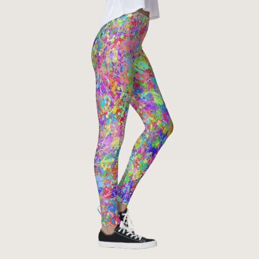Fun Multicolor Paint Spritzers Leggings (Rechts)