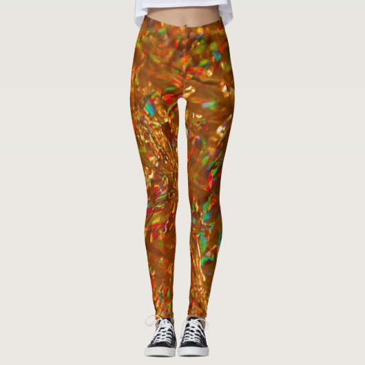 Fun Multicolored Christmas Tinsel Leggings (Vorderseite)
