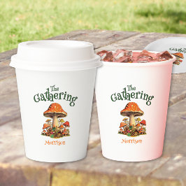 Fun Mushrooms Retro Family Wiedersehen Pappbecher