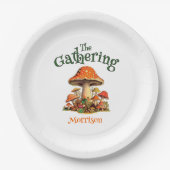 Fun Mushrooms Retro Family Wiedersehen Pappteller (Vorderseite)