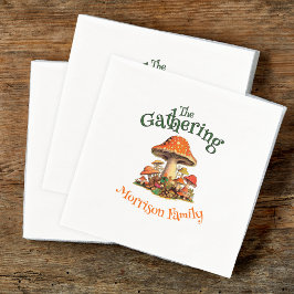 Fun Mushrooms Retro Family Wiedersehen Serviette