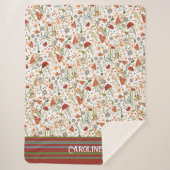 Fun Mushrooms Stripes Custom Inspirivity Sherpadecke (Vorderseite)