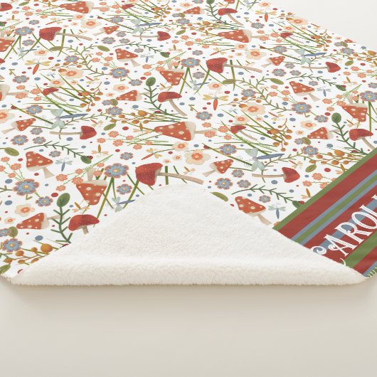 Fun Mushrooms Stripes Custom Inspirivity Sherpadecke (3/4)