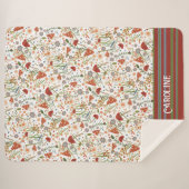 Fun Mushrooms Stripes Custom Inspirivity Sherpadecke (Vorderseite (Horizontal))