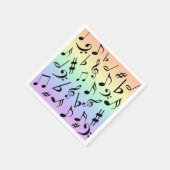 Fun Musical Notes Rainbow Party Napkins Serviette (Ecke)