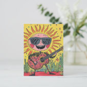 Fun Musical Sunshine Playing Guitar Postkarte (Stehend Vorderseite)