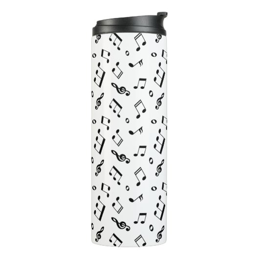 Fun Musiknotens Muster Mit Monogramm Thermosbecher (Nach links gedreht)