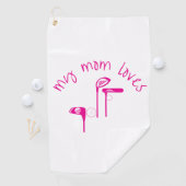 Fun "My Mom Loves Golf" Bright Pink  Golfhandtuch (Insitu)