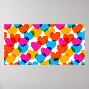 Fun nahtlose Vintage Liebe Hintergrund in pret Poster