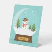 FUN! Name des Snowman Pedestal-Schildes mit Person Sockelschild (Vorderseite)
