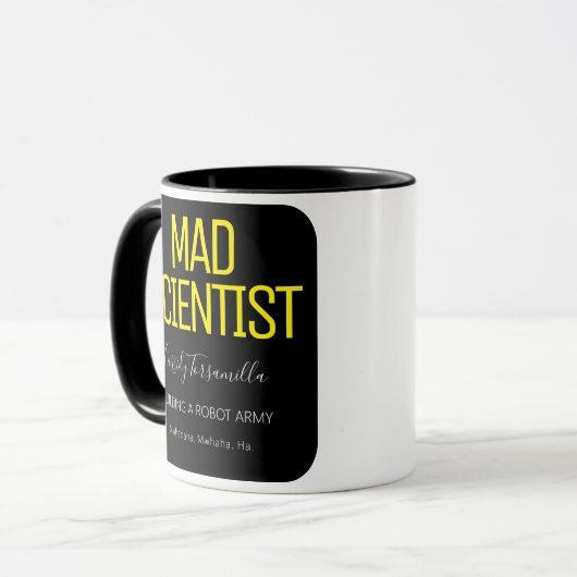Fun Name Mad Scientist Tasse (Vorderseite Links)