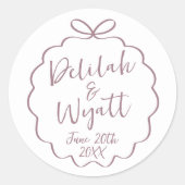 Fun Names Wedding Date Bevorzugung Umschlag Runder Aufkleber (Vorderseite)