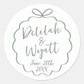 Fun Names Wedding Date Bevorzugung Umschlag Runder Aufkleber (Vorderseite)