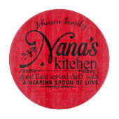 Fun Nana's Kitchen Schneiderbrett. Bearbeitbarer N Schneidebrett (Vorderseite)