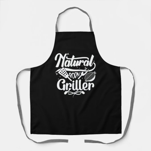 Fun Natural Geboren Griller GRILLEN Schürze (Vorderseite)