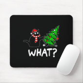 Fun Naughty Black Cat Pushing Weihnachtsbaum über Mousepad (Mit Mouse)