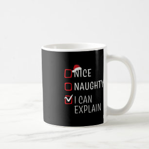 Fun Naughty Nice Weihnachtsfamilie Pajama Männer F Kaffeetasse