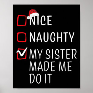 Fun Naughty Nice Weihnachtsfamilie Pajama Männer F Poster