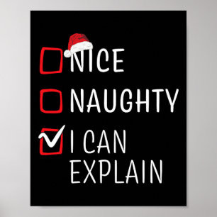 Fun Naughty Nice Weihnachtsfamilie Pajama Männer F Poster