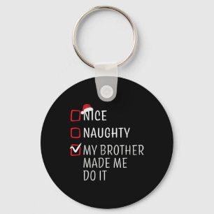 Fun Naughty Nice Weihnachtsfamilie Pajama Männer F Schlüsselanhänger