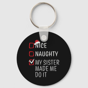 Fun Naughty Nice Weihnachtsfamilie Pajama Männer F Schlüsselanhänger