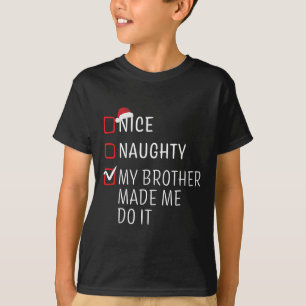 Fun Naughty Nice Weihnachtsfamilie Pajama Männer F T-Shirt