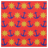 Fun Nautical Anchor and Wheel Pattern on Red Stoff (Muster)