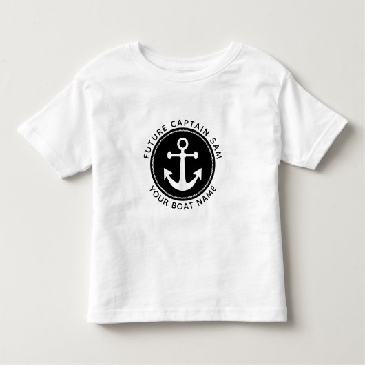 Fun Nautical Anchor Rope Captain Boat Name Kleinkind T-shirt (Vorderseite)