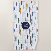 Fun nautical boating pattern A Day on River Strandtuch (Vorderseite)