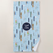 Fun nautical boating pattern A Day on River Strandtuch (Vorderseite)