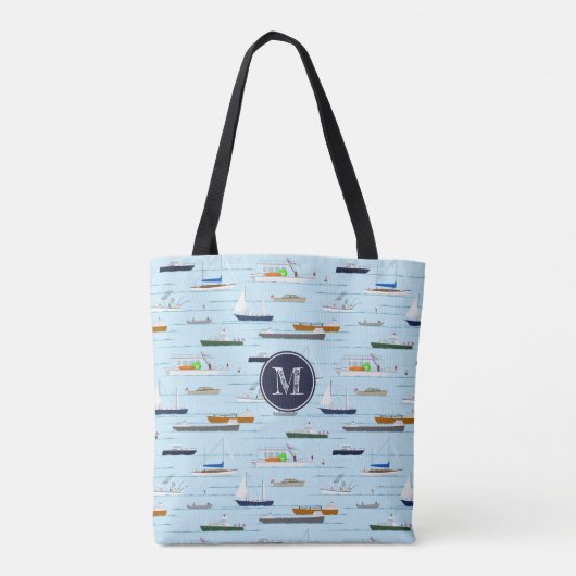 Fun nautical boating pattern A Day on River Tasche (Rückseite)