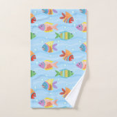 Fun Nautical Fish Muster Badhandtuch Set (Handtuch)