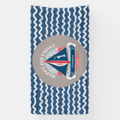 Fun Nautical Happy 1. Geburtstag Sailboat Party Banner (Vertikal)