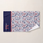Fun Nautical Red White Navy Blue Stripe Leuchtturm Badhandtuch Set (Handtuch)