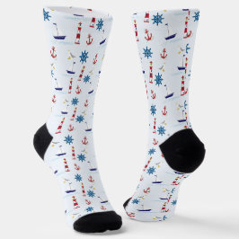 Fun Nautical Sailboat and Lighthouse Socken