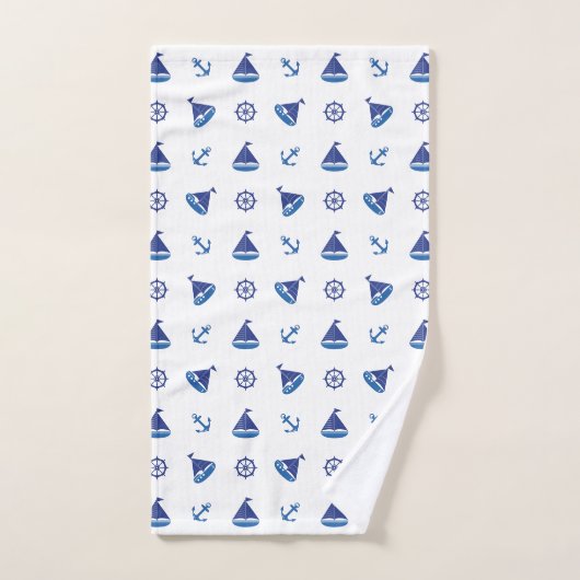 Fun Nautical Sailboat Pattern Badhandtuch Set (Handtuch)