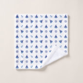 Fun Nautical Sailboat Pattern Badhandtuch Set (Waschlappen)