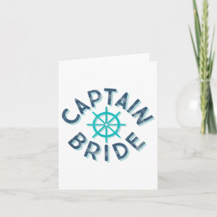 Fun Nautical Wedding Matching Groom Ship Cap Karte