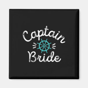 Fun Nautical Wedding Matching Groom Ship Cap Magnet