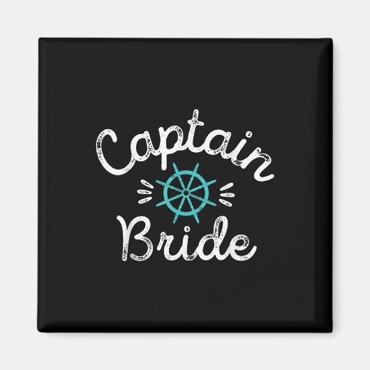 Fun Nautical Wedding Matching Groom Ship Cap Magnet (Vorne)