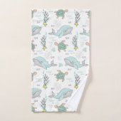 Fun Nautical WhalSea Turtle Pattern Badhandtuch Set (Handtuch)
